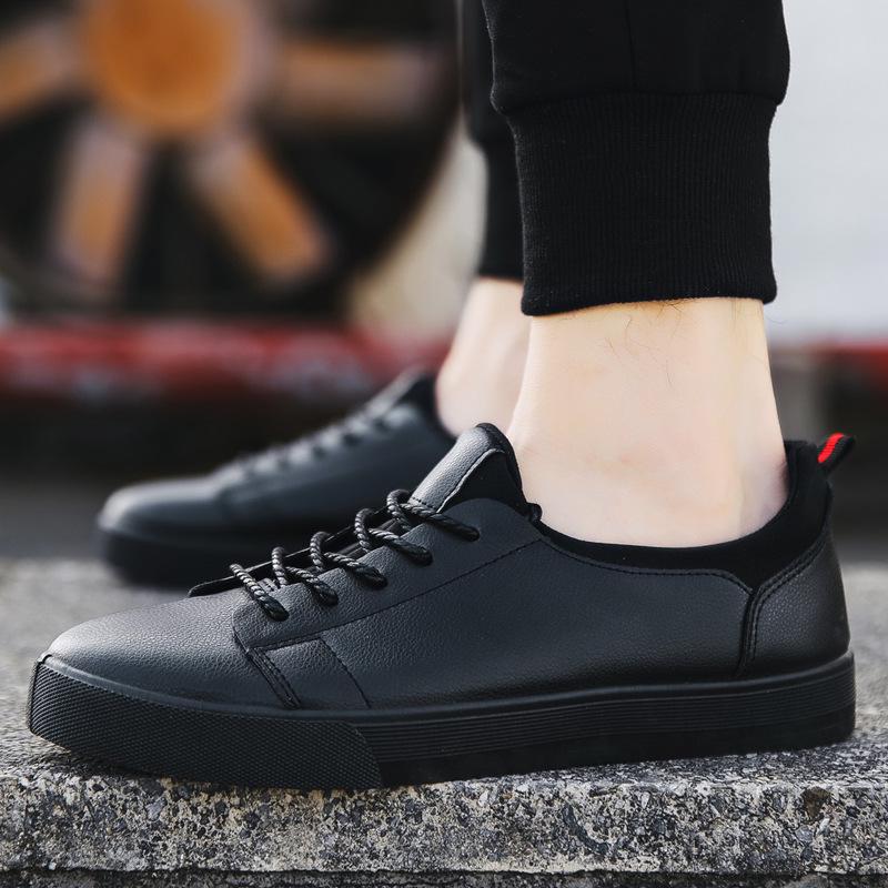 

Мужские дышащие кроссовки в корейском стиле - Универсальные, трендовые, повседневные кожаные кроссовки для весны и лета 43 чёрный