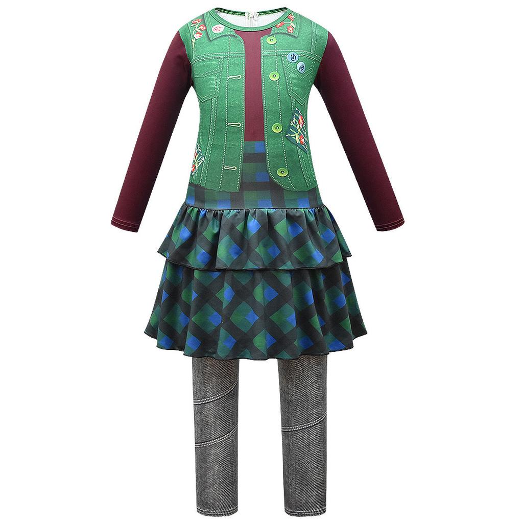 Baby Girls Zombies 2 Lacey Zoey Cosplay Dress Performance Suit Carnival Halloween Costume Party Clothing Sets For Kids