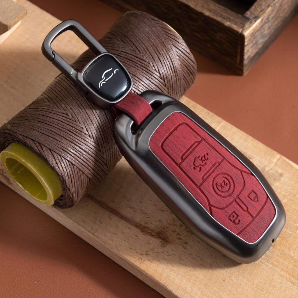 Metal Key Fob Case Cover Fit For Ford Fusion Mondeo Mustang F-150 Explorer Edge Auto Styling Key Fob Protective Key Ring