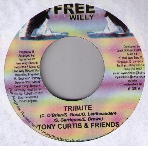 7inch Record TONY CURTIS & UNKNOWN ARTIST - Tribute NONE Free Willy Jamaica Reggae, Ska & Dub Used
