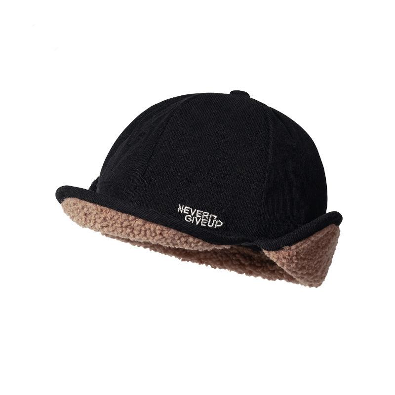 

Ретро вельветовая овечья шерсть утолщенная теплая защита ушей женская зимняя милая шерстяная шапка мужская M（56-58cm）