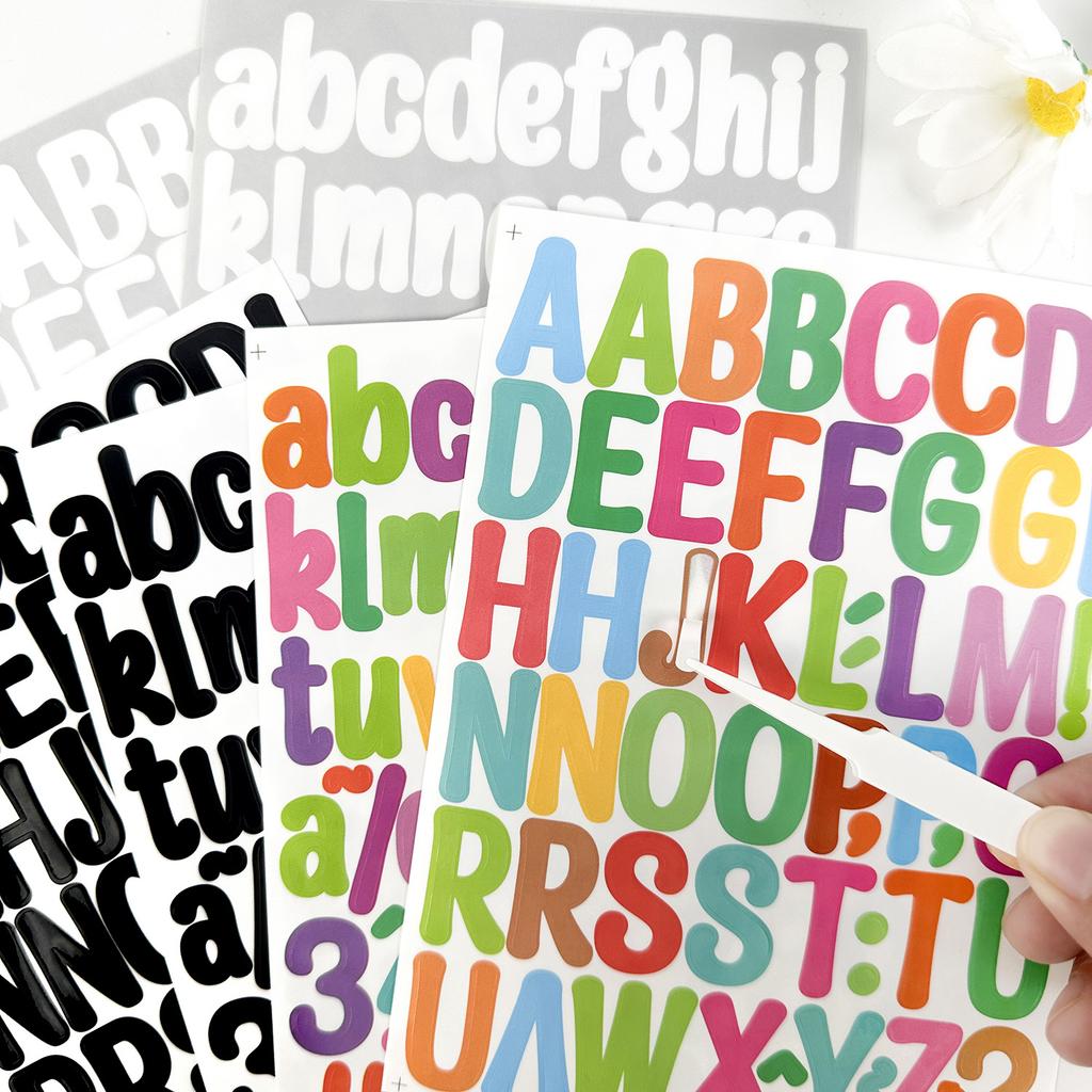 1-inch Letter Sticker Bright Film Art Body Waterproof Mobile Phone Case Water Cup Big Belly Cup DIY Alphanumeric Sticker