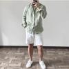 Men Loose Breathable Solid Color Long Sleeve Casual Daily Shirt