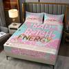 3Pcs Strawberry Daiquiri Print Bedding Set Fitted Sheet Set Bed Sheets Set Aesthetic Bad Pink Soft Bedding For Teen Girl Room