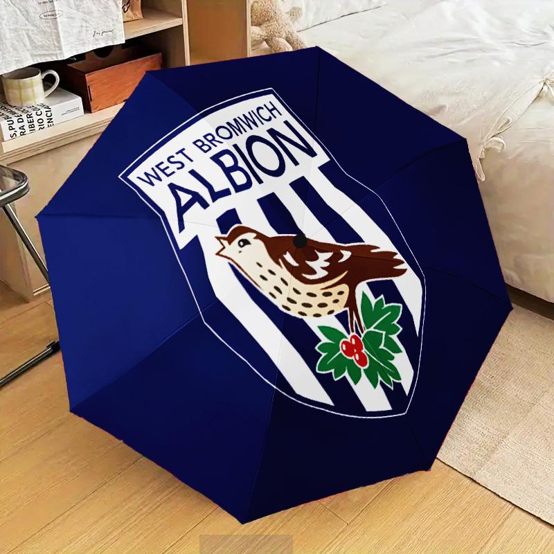 Bromwich Albion  Automatic Folding Umbrella - 8-Rib Travel Umbrella with Auto Open/Close & Portable Gifts for Holidays or Birthdays