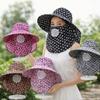 Wide Brim Face Mask Sun Hat UV Protection Fisherman's Hat Tea Picking Work Hat  Summer Outdoor