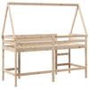 High Bed with Ladder and Canopy 80x200 cm Solid Pine Wood
