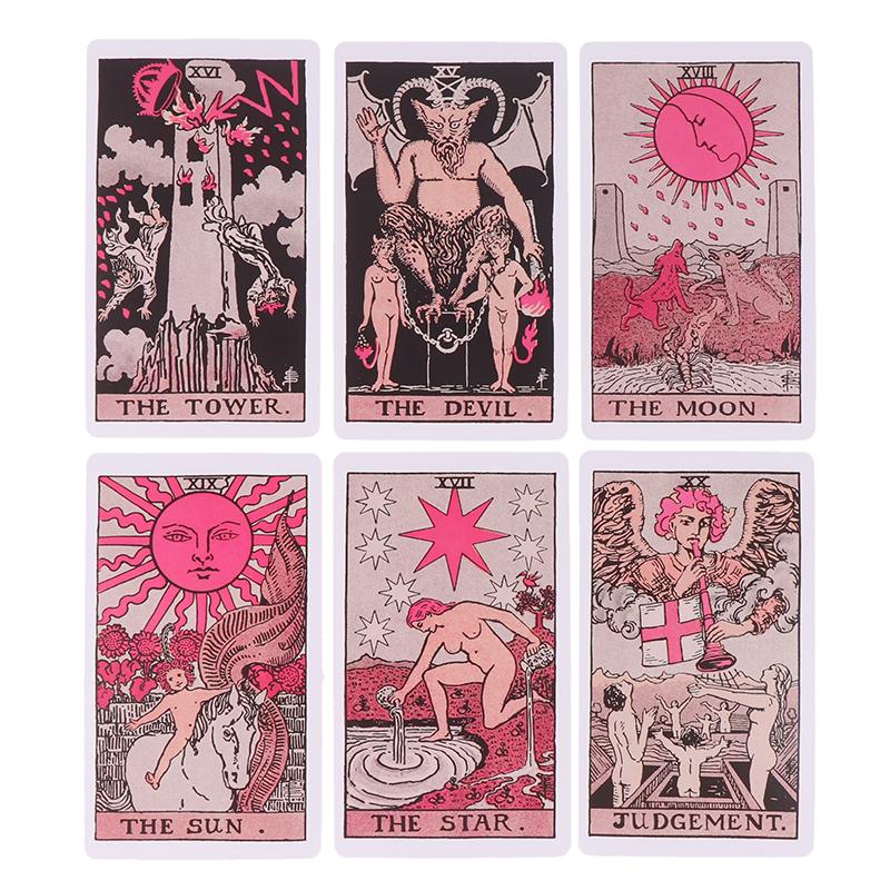 Pink Tarot For Beginners Tarot Card Prophecy Divination Deck Family Party Board Game Fate Card Fortune Telling Game