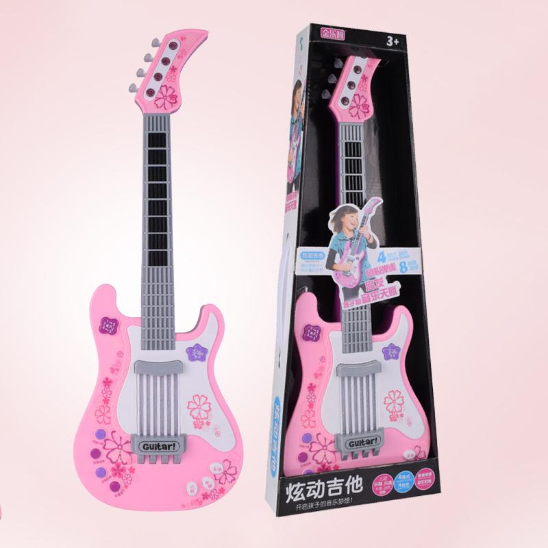 57cm Guitar Toys for Kids Play Education Musical Instrument Montessori Children Musical Instrument Early Learning Toys розовый