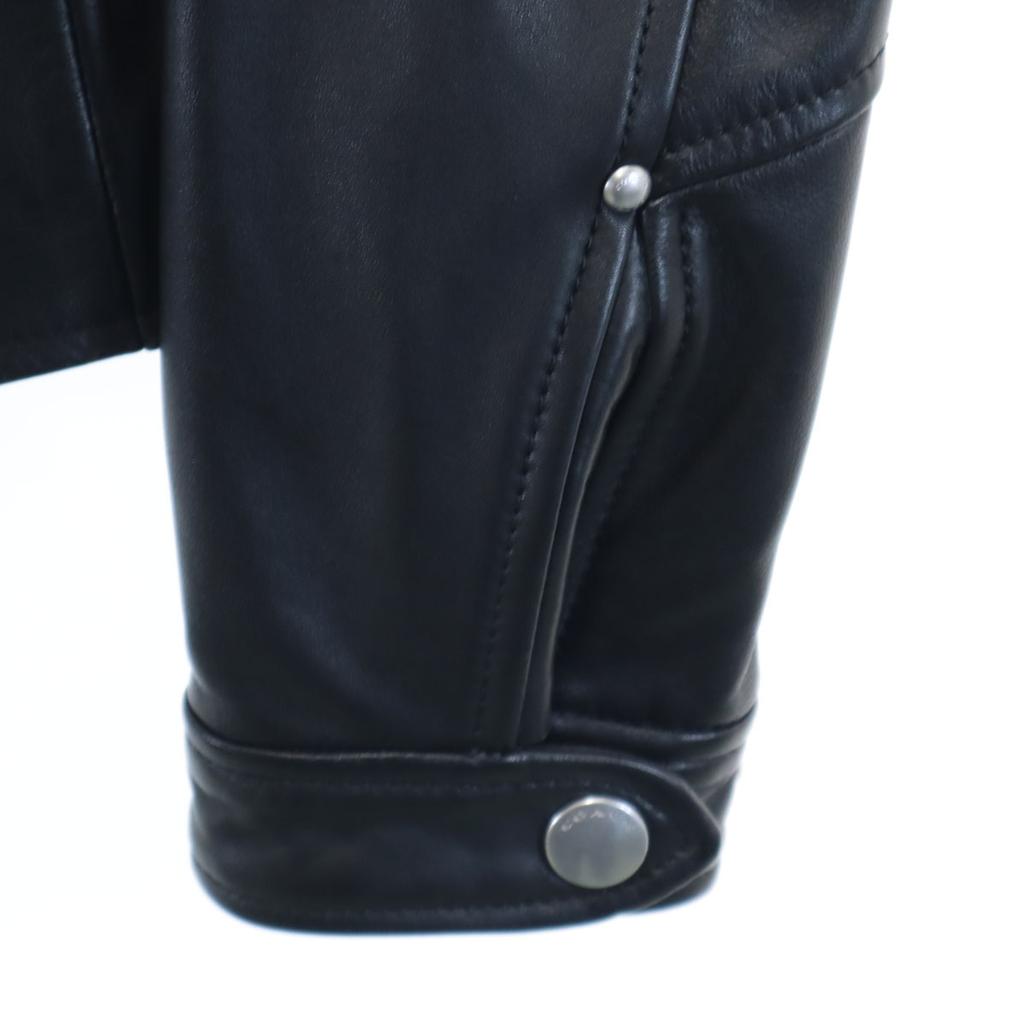 COACH Sheep leather Riders jacket S black F86528 UPTOWN RACER JACKET Women Used