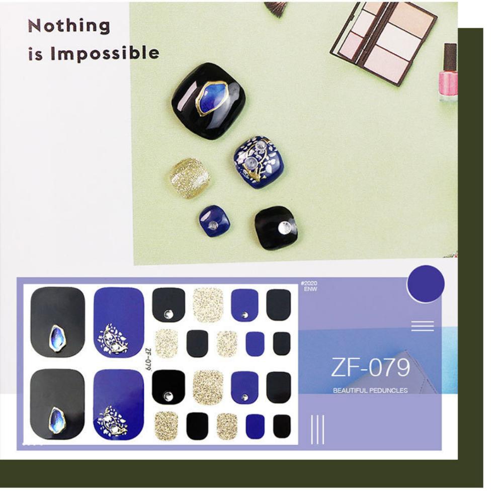 Foot nail three-dimensional sticker 3D imitation drill foot nail nail patch waterproof foot nail sticker full sticker