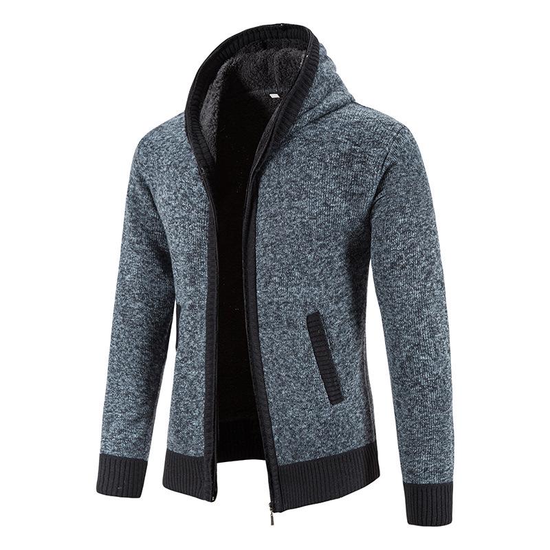 Men's Trendy Autumn/Winter Hooded Wool Cardigan Sweater