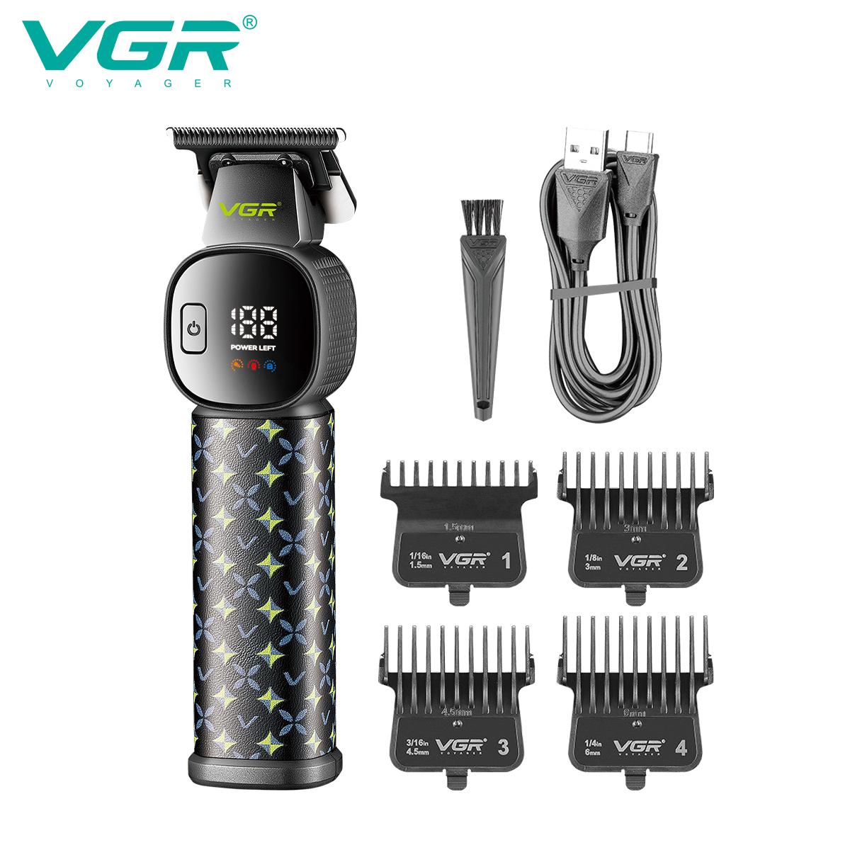 

New VGR V-185 Oil Head Clipper with LED Digital USB Hair Trimmer Ceramic Stainless Steel Blade Professional Electric Haircut Home Razor Shaver чёрный