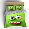 Playful Green Monster Trio Design Exquisite Three-Piece Bedding Set Gift For Kids And Adults