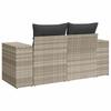 Vidaxl Garden Sofa With Cushions, 2-Seater, Light Grey, Poly Rattan