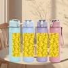 1PC Yellow Flower Repeat Pattern 750ml Color Plastic Sports Water Bottle Leakproof Flip Straw Lid Suitable for Sports Office Home Use