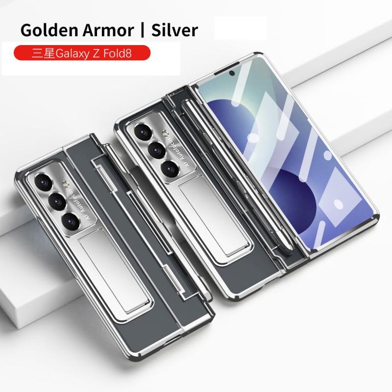 Magnetic Snap-On Case With Kickstand Galaxy Z Fold 8 7 5 4 3 PC Hard Shell Protective Cover