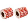 True-Ally 2 Roll Fragile Stickers - 3""X 2"" Strong Adhesive Red Fragile Labels Handle With Care Warning Stickers For Sh