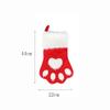 Red Velvet Christmas Stockings with Dogs Paw Winter Fuzzy Gift Bag for Home Hanging Holiday Ornament Decor