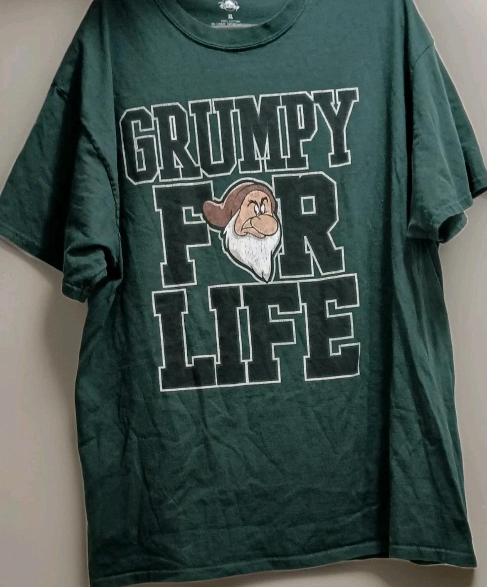 

Disney Grumpy For Life Shirt XL Green Graphic Tee Funny Dwarf Men 3XL