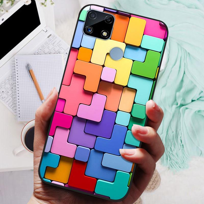 Pro Realme C25s pouzdro Soft TPU silikonový kryt na telefon pro OPPO Realme C25 pouzdro Bumper C25S RMX3195 C 25S nárazuvzdorný kryt Coque