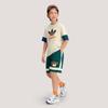 adidas Originals Casual Sports Suit Basketball Daily Loose Round Neck Pullover Short Sleeve T-Shirt Shorts 2-Piece Set Kids Sets KG3341