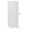 Modern Multipurpose Cabinet with 5 Shelves and Adjustable Levels, Wooden, 60x31.5x165 cm, White