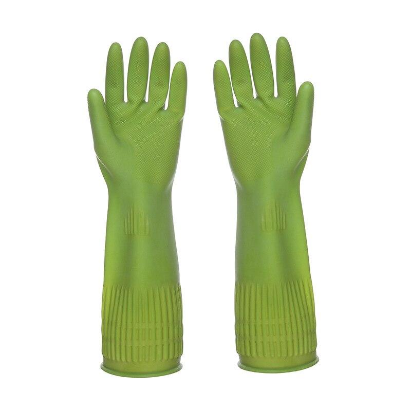 

Мягкие и удобные резиновые перчатки для мытья, длинные резиновые принадлежности для уборки кухни Normal style зелёный