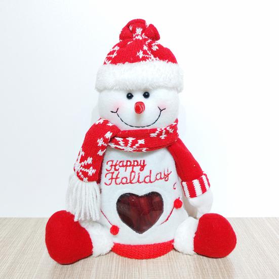 Christmas Apples Gift Bag Zipper Holiday Gift Pouch with Santa & Snowman Print Reusable Packaging for Candy Toys And Presents