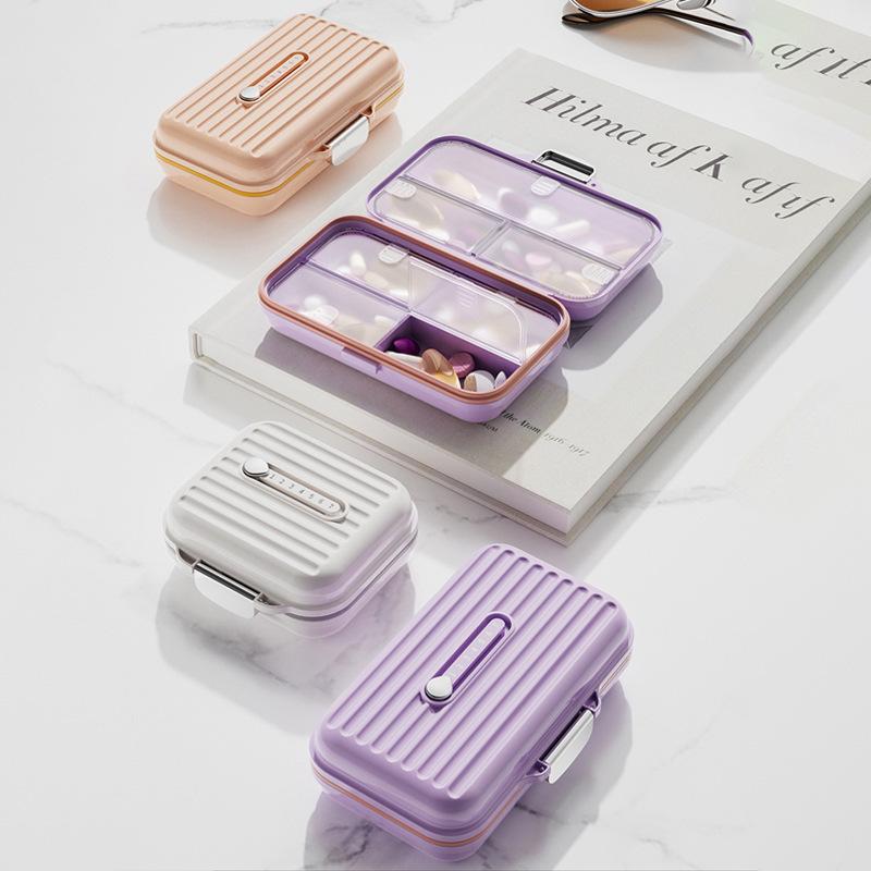 Compact Weekly Pill Organizer - Small, Portable Medicine Box with Daily 3-Meal Compartments and Mini Reminder for 7 Days.