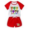 Kids' Summer Color Block Sports Set: Short Sleeve T-Shirt & Hot Pants