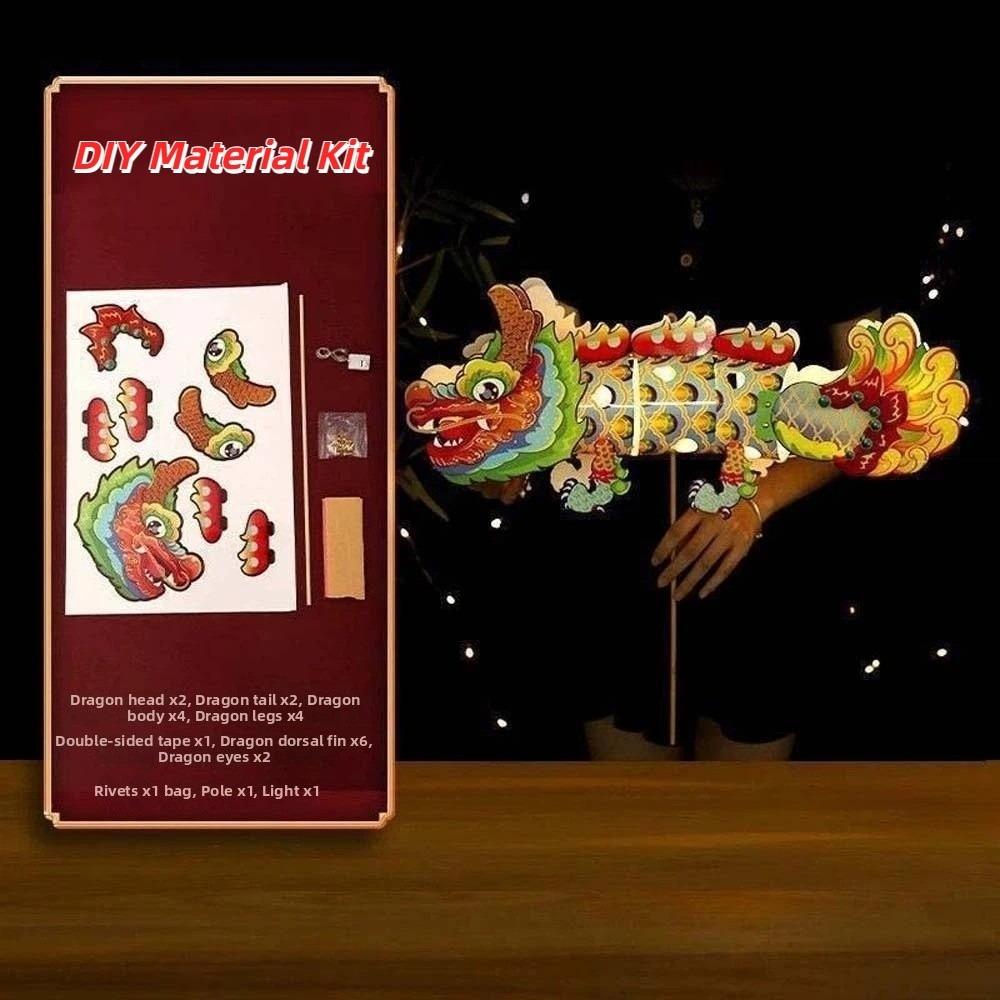 Handmade Craft Glow Paper Lantern Traditional Style Dragon Lantern Creative Kids