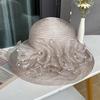 Eugen yarn large flowerpot hat women's fashion mesh visor summer breathable travel sun protection beach hat