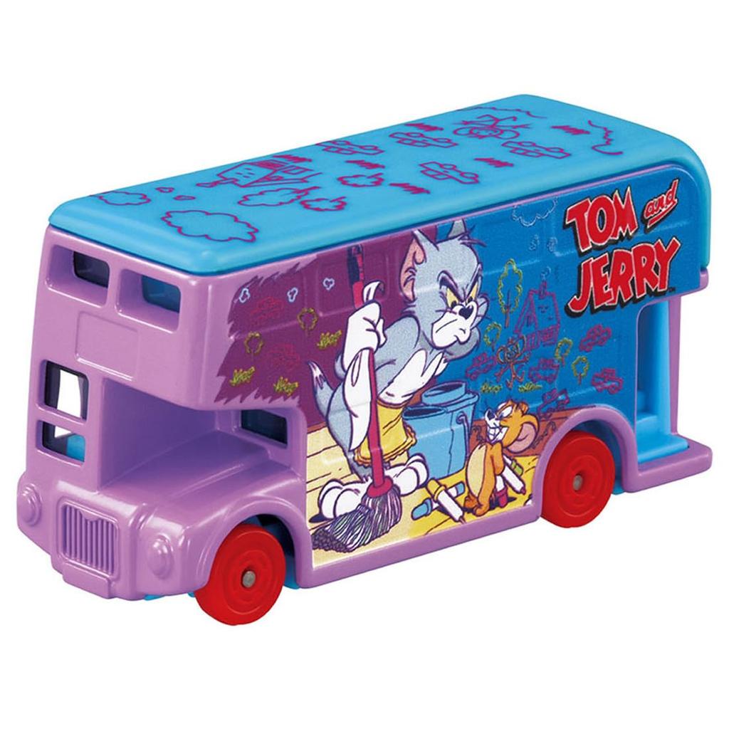 TAKARA TOMY Dream Tomica SP Tom and Jerry Wrapping Bus (Purple) Miniature Car Toy for Ages 3 and Up