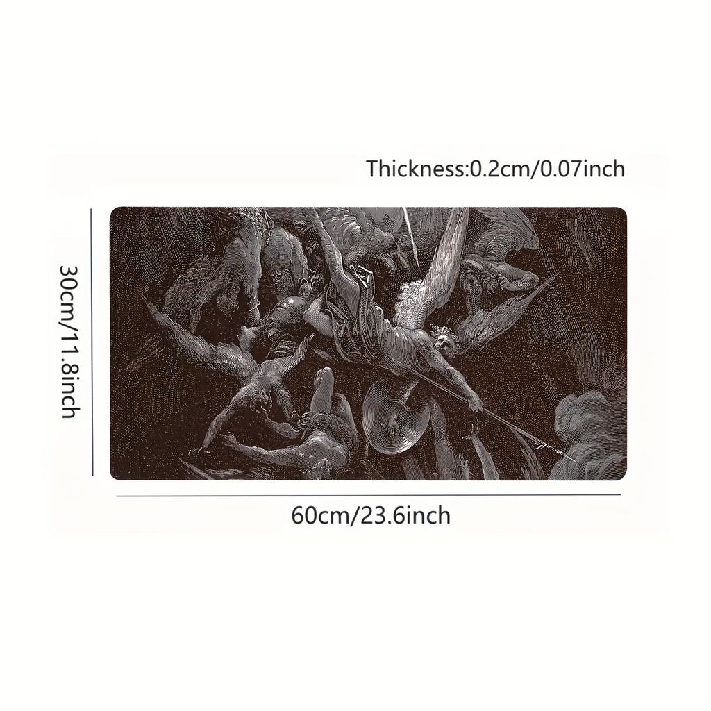 Gothic Desk Mat Hell Gustave Dore Large Mouse Pad Keyboard Mat Rubber Mouse Pad Computer Accessories Office Rug Mousepad Gamer