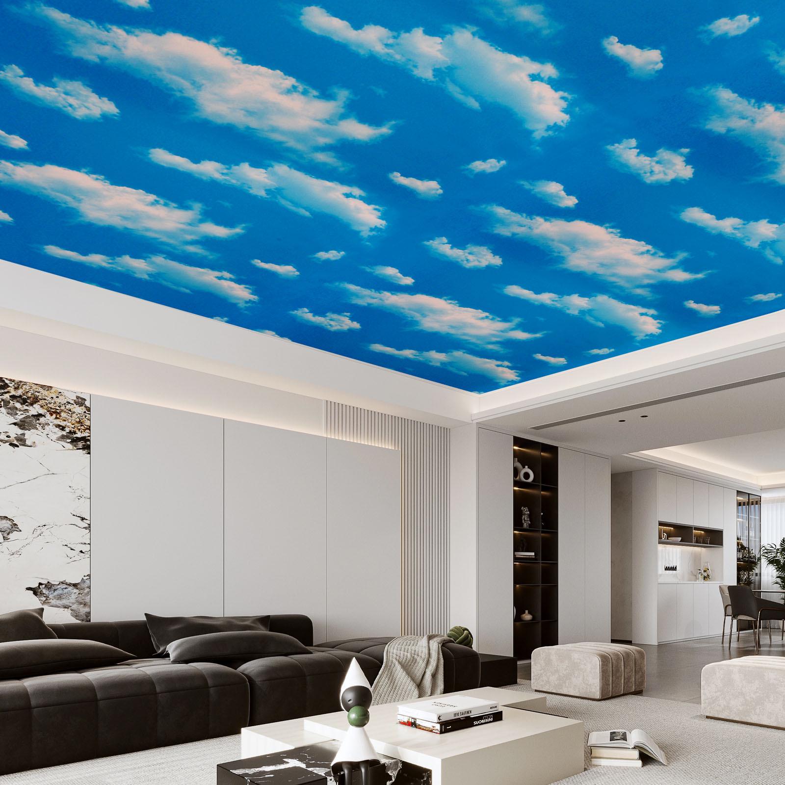 

Blue Sky White Clouds Self-Adhesive Wallpaper - Fresh Style for Bedroom & Living Room Decor 60cm x 1m
