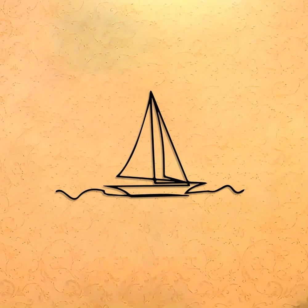 Nautical Metal Wall Art Sea Wave Ship Decor Powder Coated Home Gift