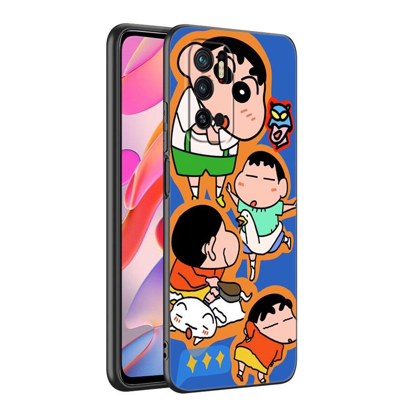 Cartoon C-Crayon Shinchan Schwarze Handyhülle für Xiaomi Mi 9 SE 8 10T 11 12 13 Lite 9T 11T 12S 12T 13T 14 Pro 5G NE 11i 12X