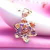 Purple Gold Hollowed-Out Super Flash Flower Plated Rose Gold Trendy Fashion Colored Gold Pendant Necklace