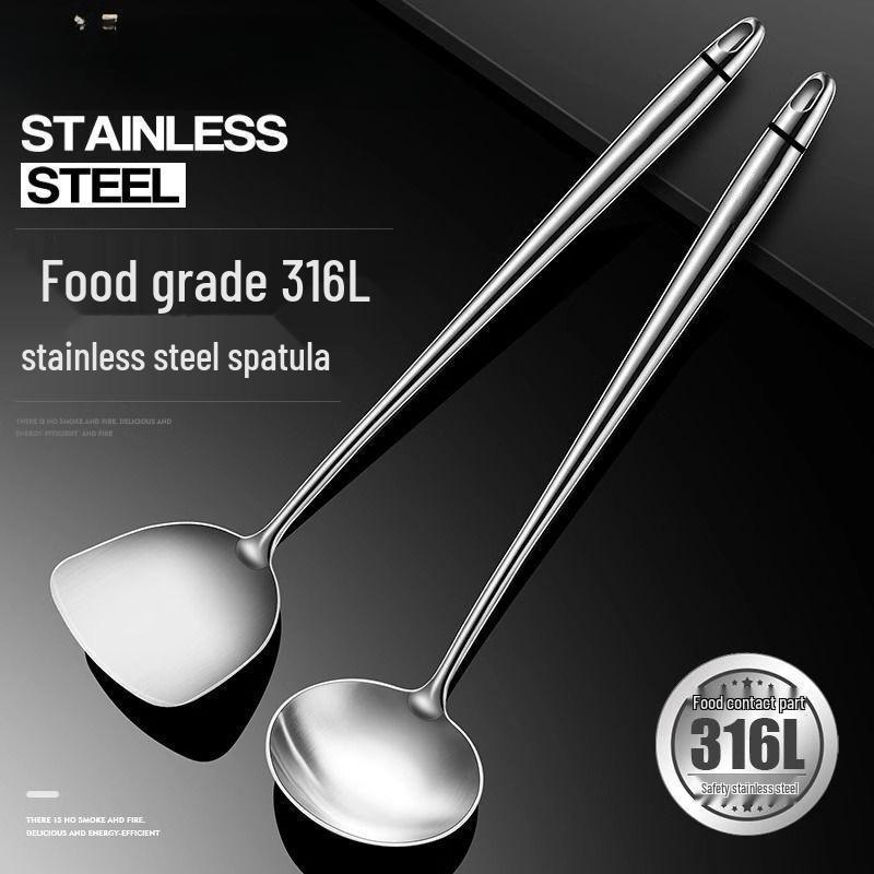 316 Stainless Steel Food Grade Stir-Fry Spatula and Spoon Kitchen Utensil Set
