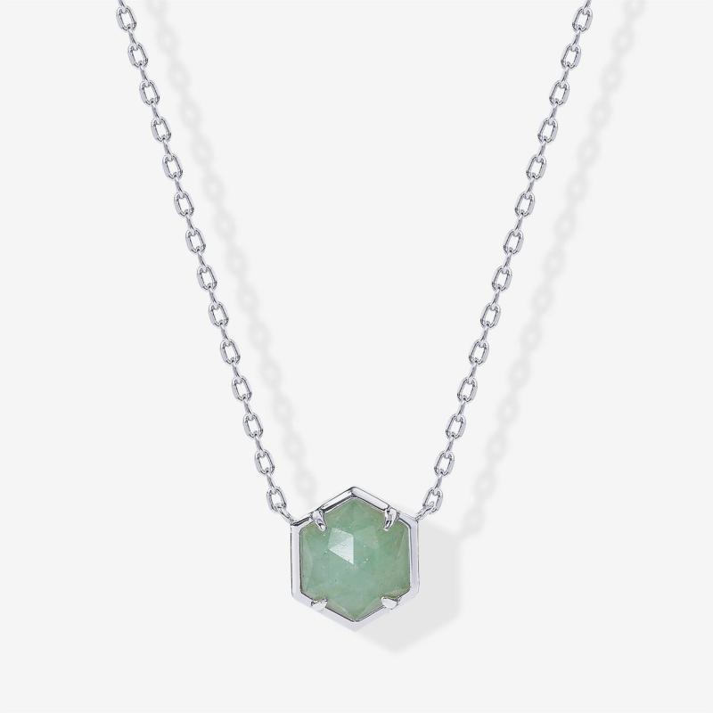 Women's Dainty Chain Necklace with Gemstone Pendant Fashion Choker Style
