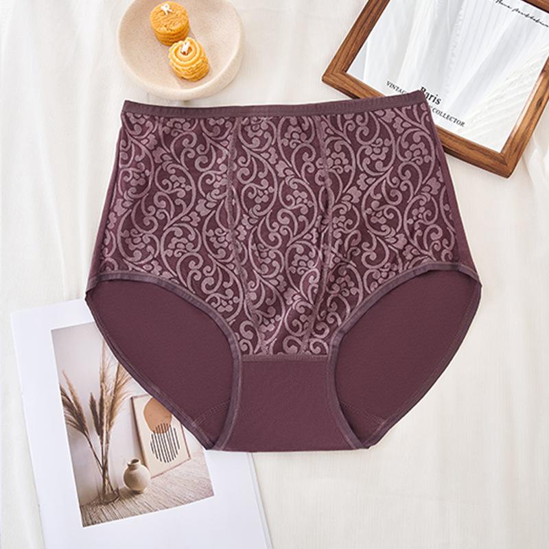 plus size pure cotton women's underwear, high waist and fat women's underwear, pure cotton mother briefs.
