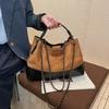 Retro Suede Handbag Large-capacity Stray Bag Women's Commuter Versatile Messenger Bag Diamond Chain Bag