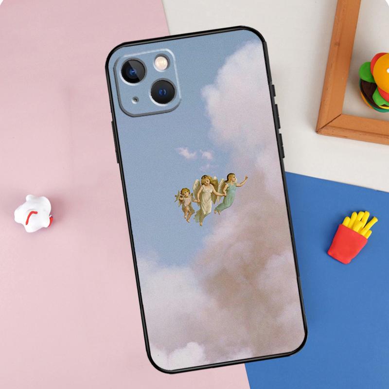 Renaissance Angel Aesthetic Phone Case For iPhone 15 Pro Max 11 12 13 14 16 Pro Max Mini XR 16e 15 16 Plus Cover Shell