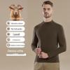 Men's Half-High Collared German Cashmere Thermal Top - Antibacterial, Warm, Versatile Long-Sleeve Shirt.