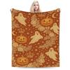 Happy Halloween Cartoon Blanket Cover Velvet  Warm Throw Blanket for Car Sofa Couch Bed Rug