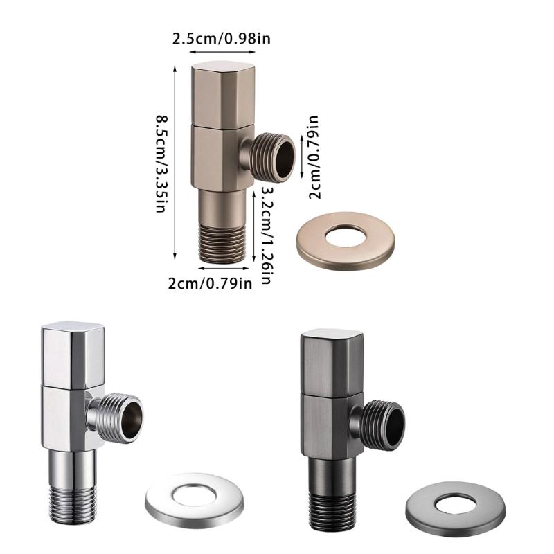 Brass Turn Angle Stop Valves Bathroom High Flows Hot/Cold Water Shut Down Valves Water Flows Control Valves Enduring