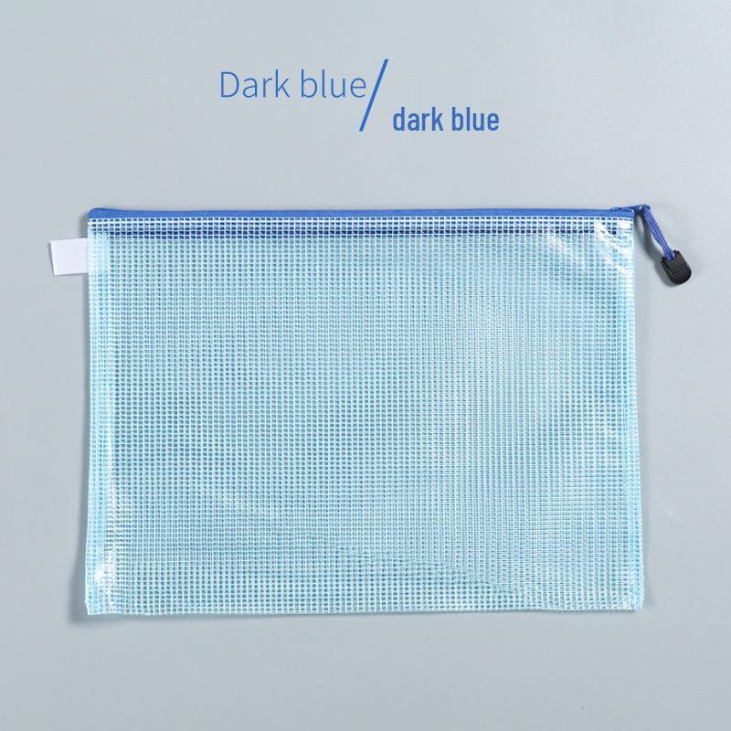 Thickened Waterproof Mesh Zipper Bag - A4/B5/A5/B6 Transparent Document Storage