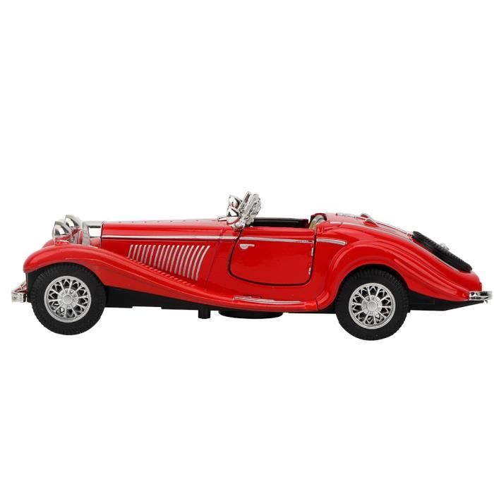 VGEBY Modèle De Voiture Vintage Child Kid High Simulation Sound Light Pull Back Car Toy Véhicule En Alliage (Rouge)