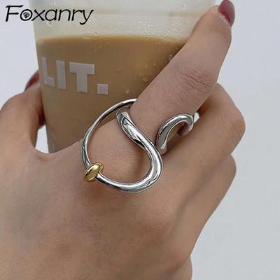 Minimalist Rings for Women New Fashion Exaggerated Distorted Lines Geometric Rings Set Party Jewelry
